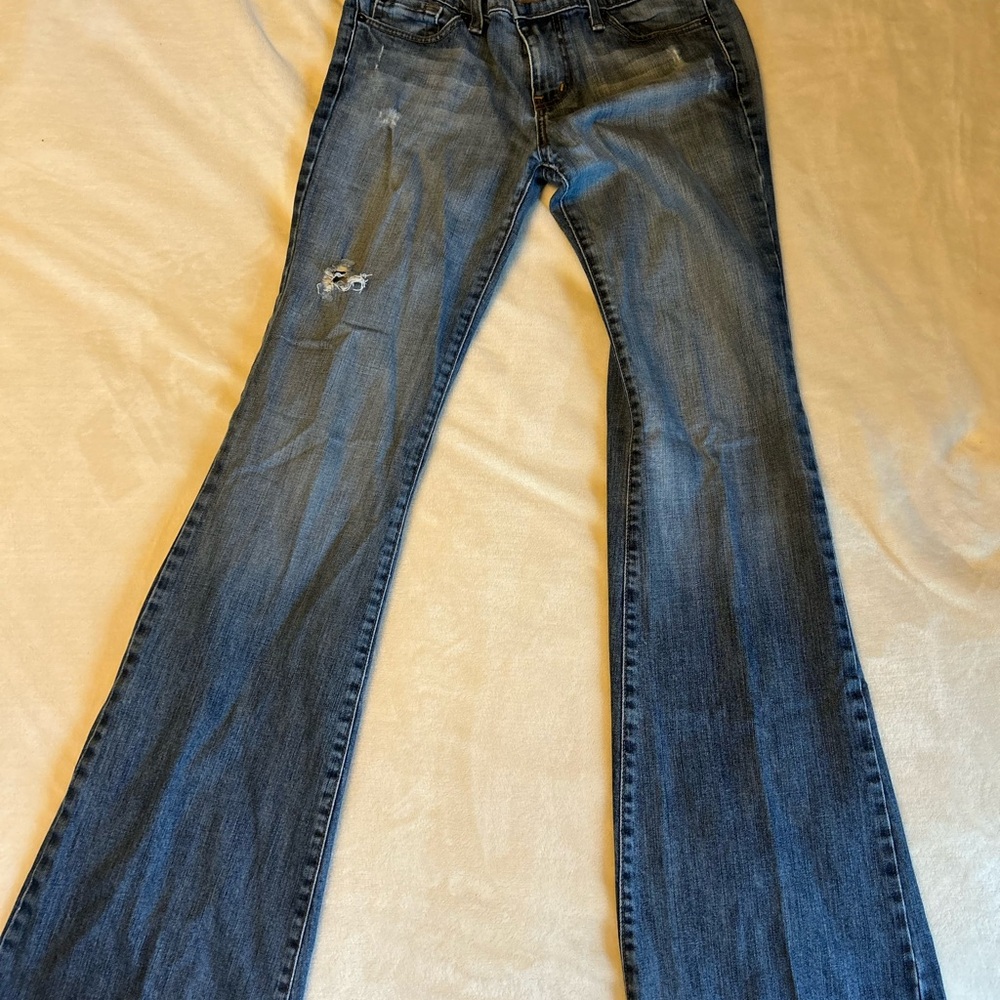 Distressed Blue Denim Jeans